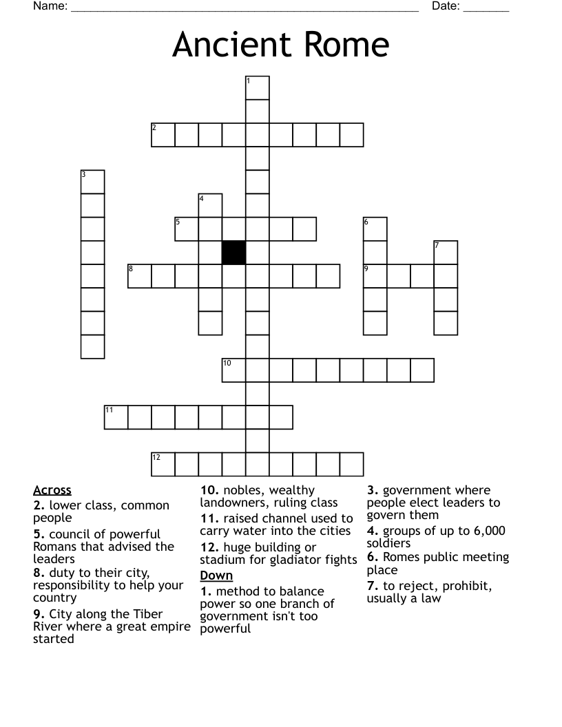 Ancient Rome Crossword