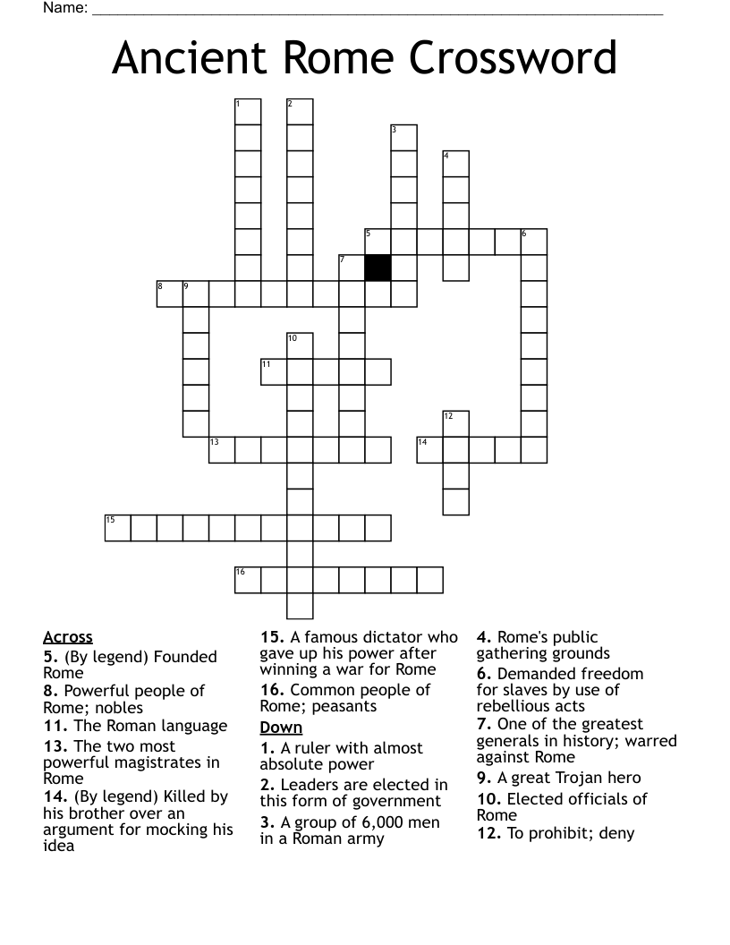 Ancient Rome Crossword
