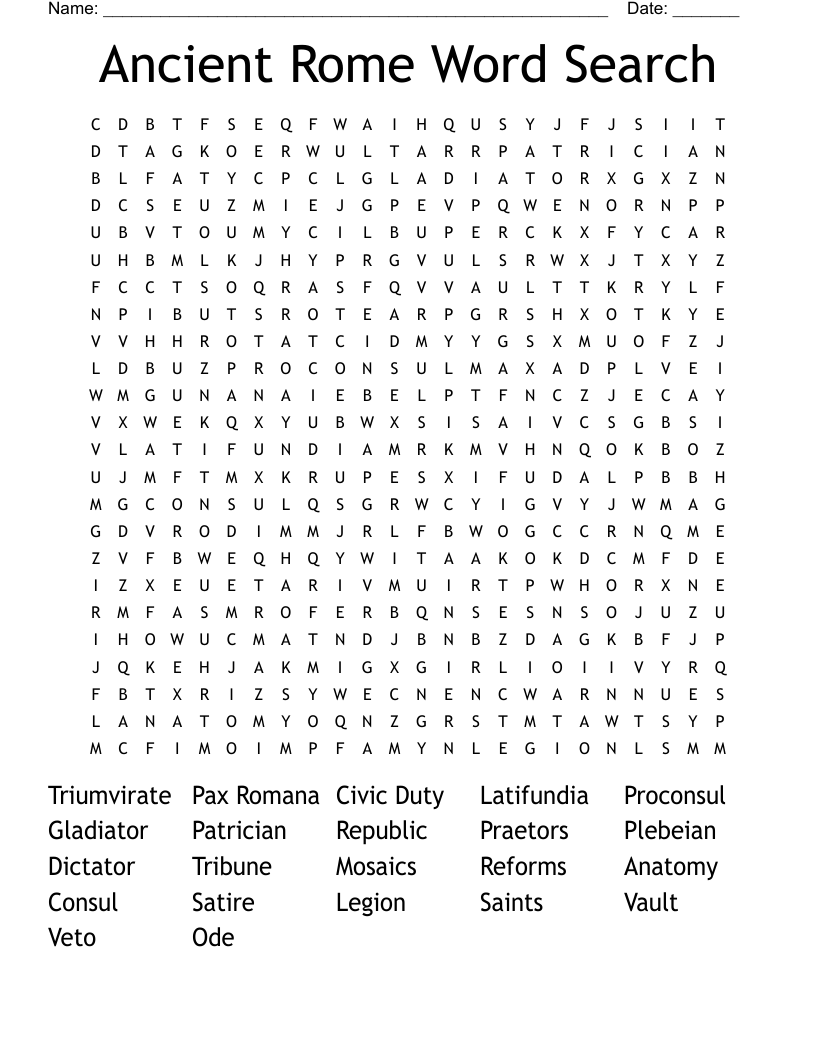 Ancient Rome Word Search