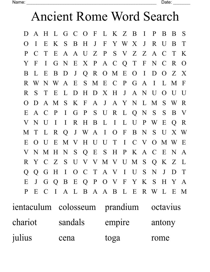 Ancient Rome Word Search
