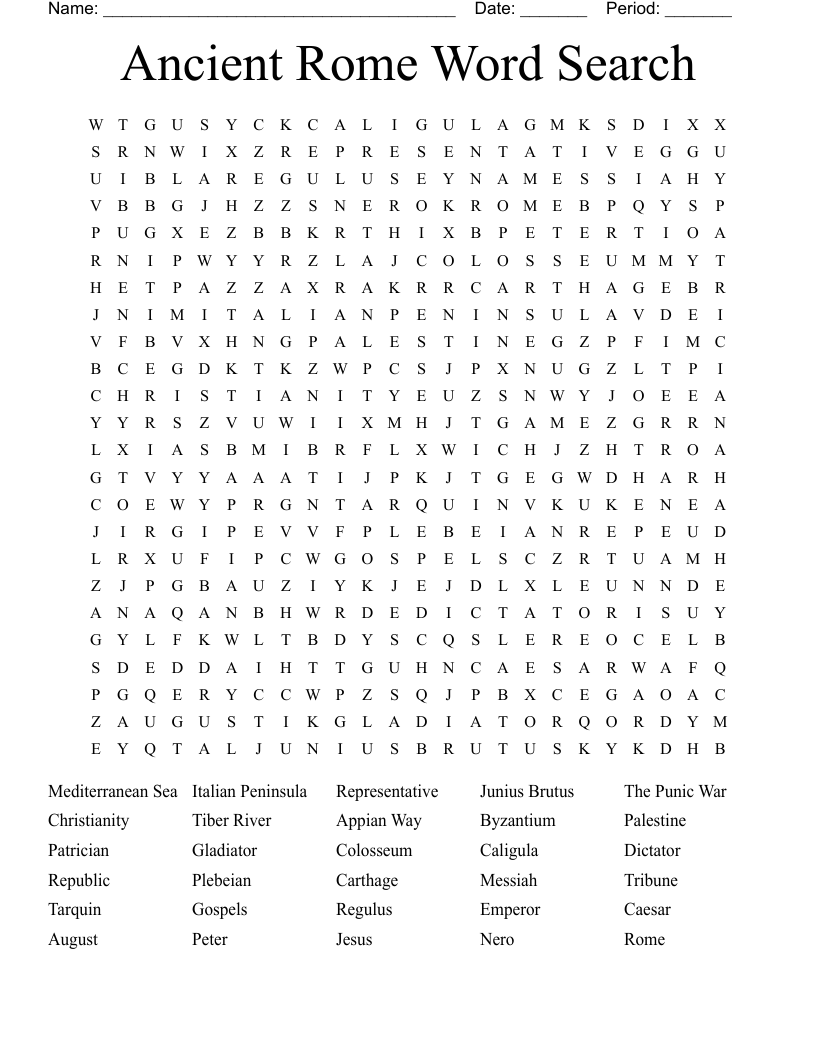 Ancient Rome Word Search