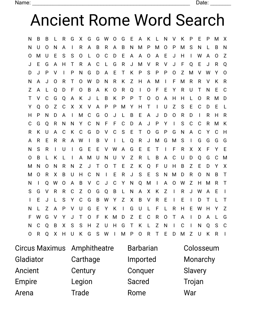Ancient Rome Word Search