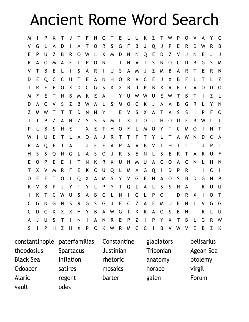Ancient Rome Word Search
