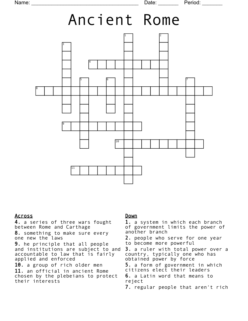 Ancient Rome  Crossword