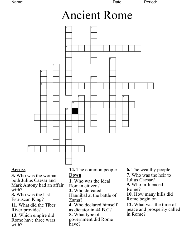 Ancient Rome  Crossword