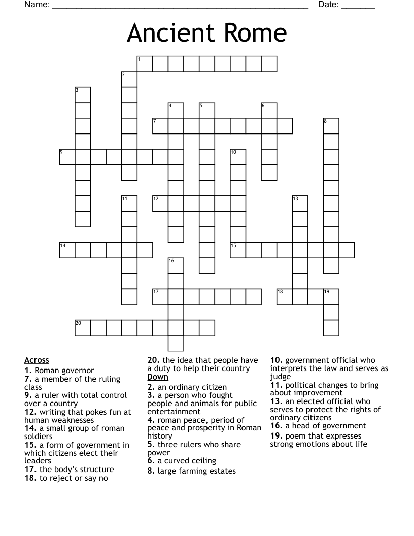 Ancient Rome  Crossword