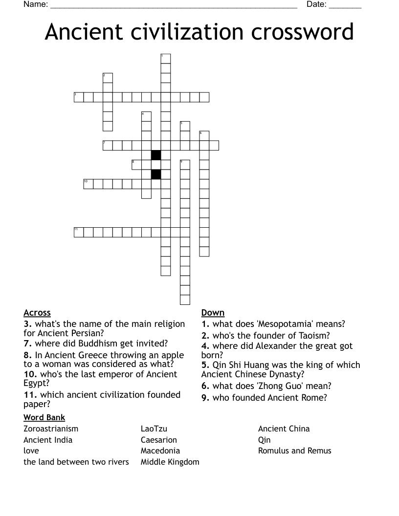 Ancient civilization crossword 