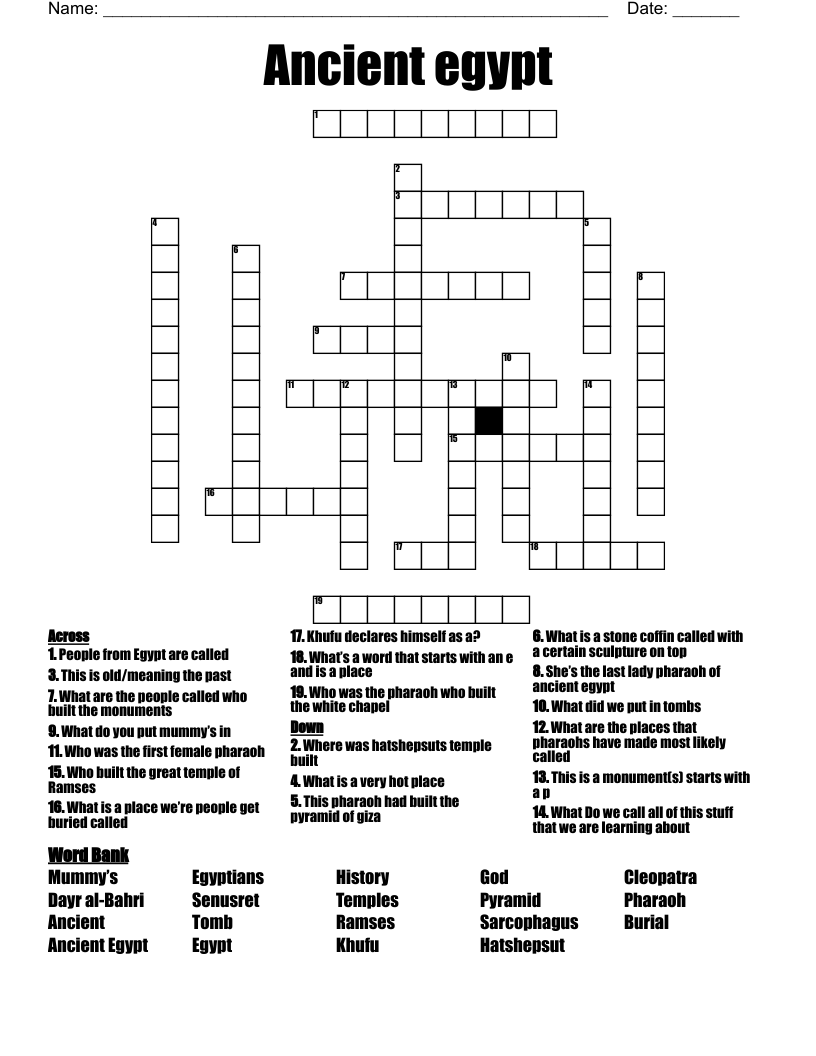 Ancient egypt Crossword