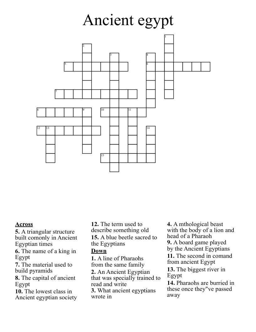 Ancient egypt Crossword