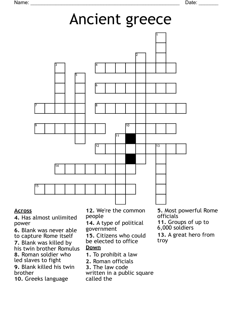 Ancient greece Crossword