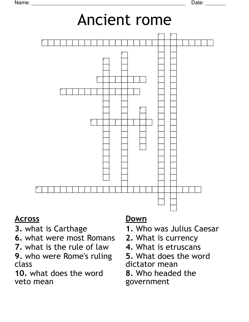 Ancient rome Crossword