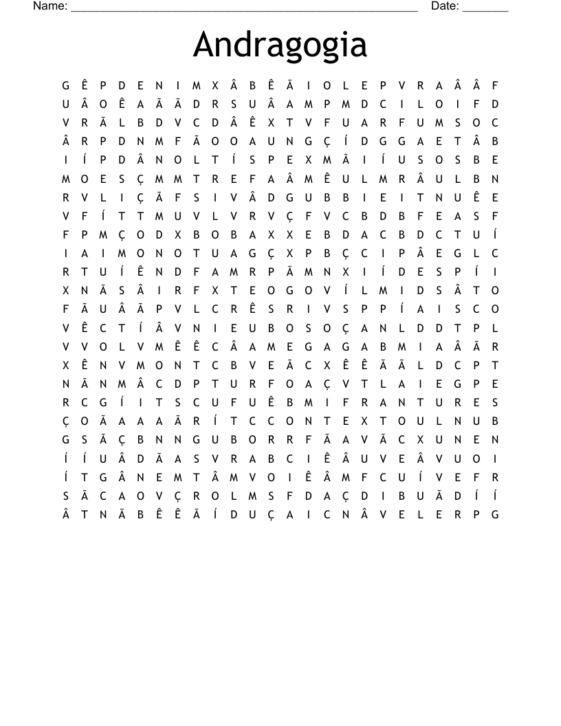 Andragogia Word Search