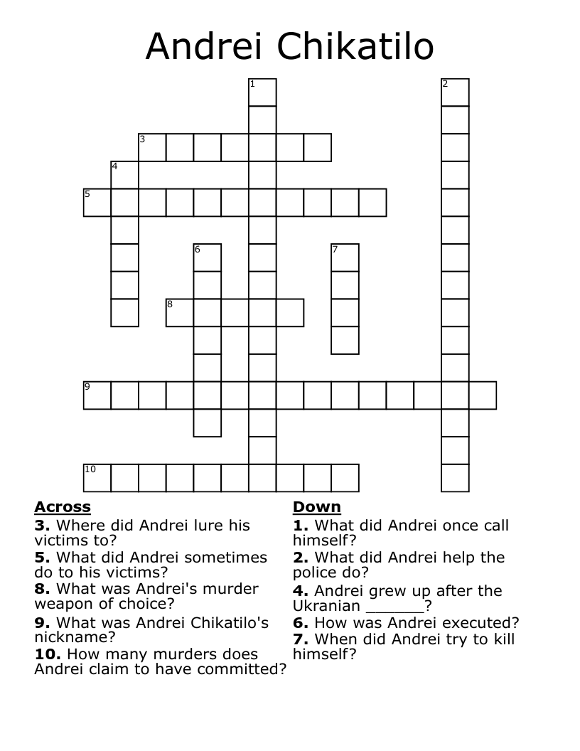 Andrei Chikatilo Crossword