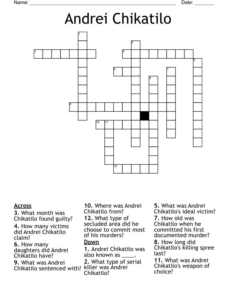 Andrei Chikatilo Crossword