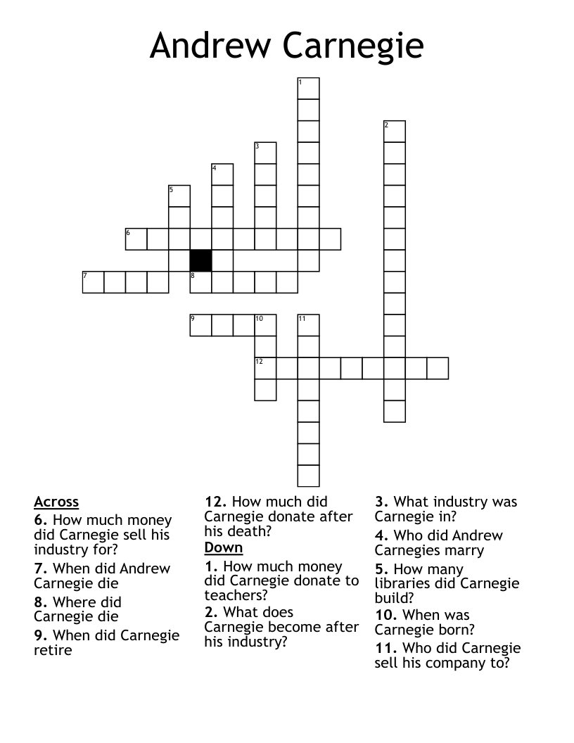 Andrew Carnegie Crossword