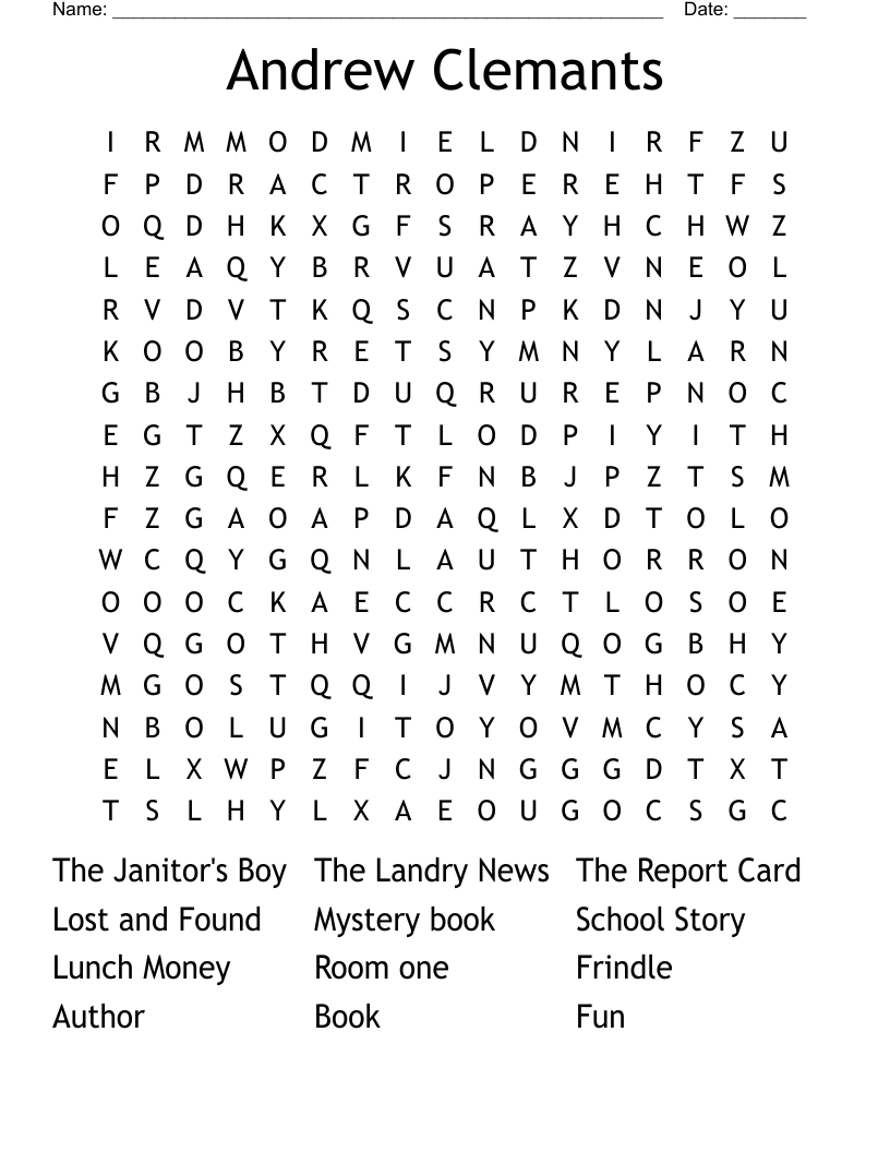 Andrew Clemants Word Search