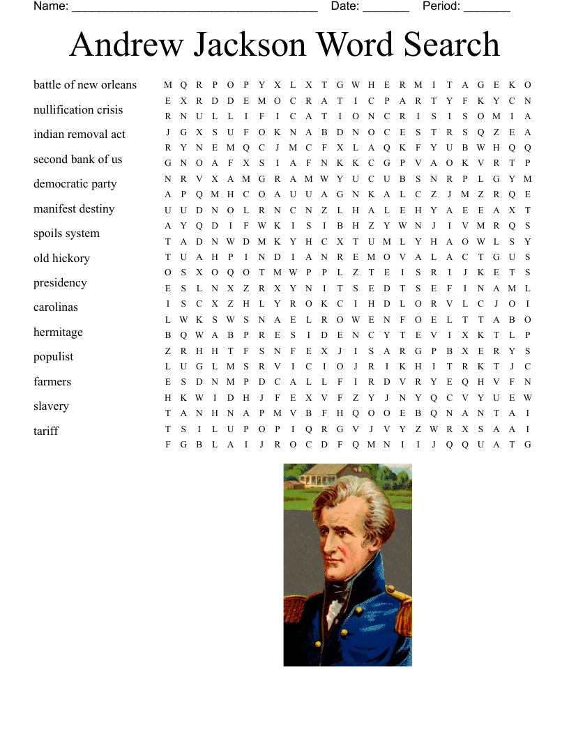 Andrew Jackson Word Search