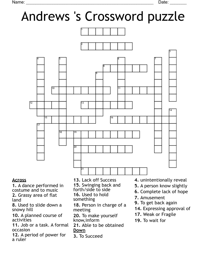 Andrews 's Crossword puzzle