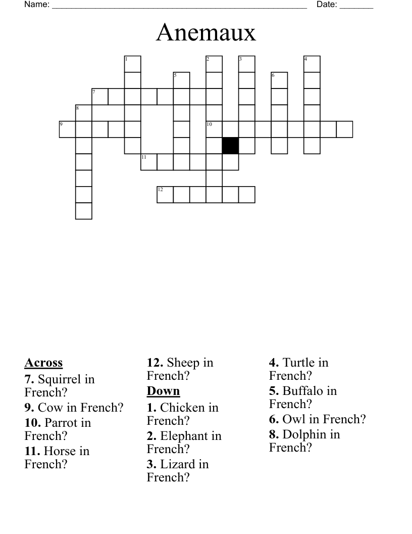 Anemaux  Crossword