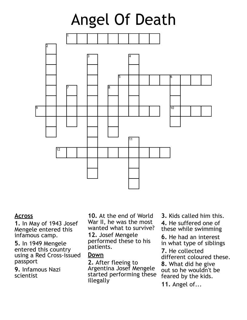 Angel Of Death  Crossword