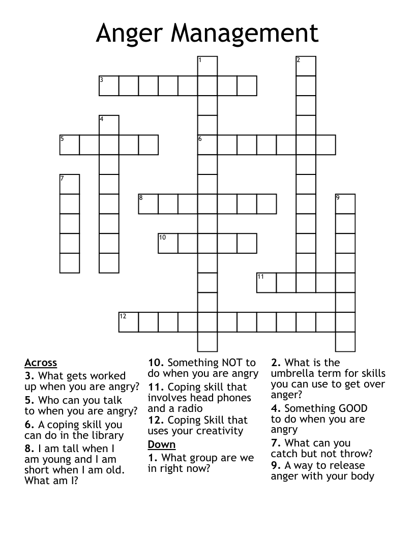 Anger Management Crossword