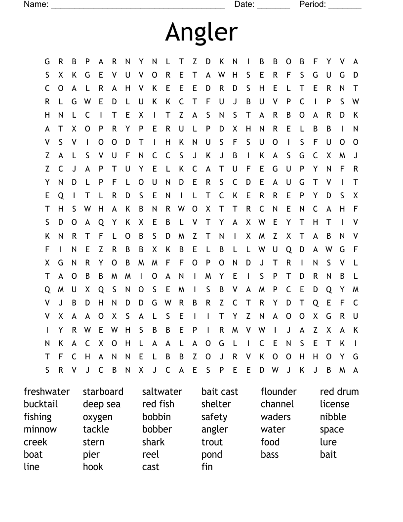 Angler Word Search