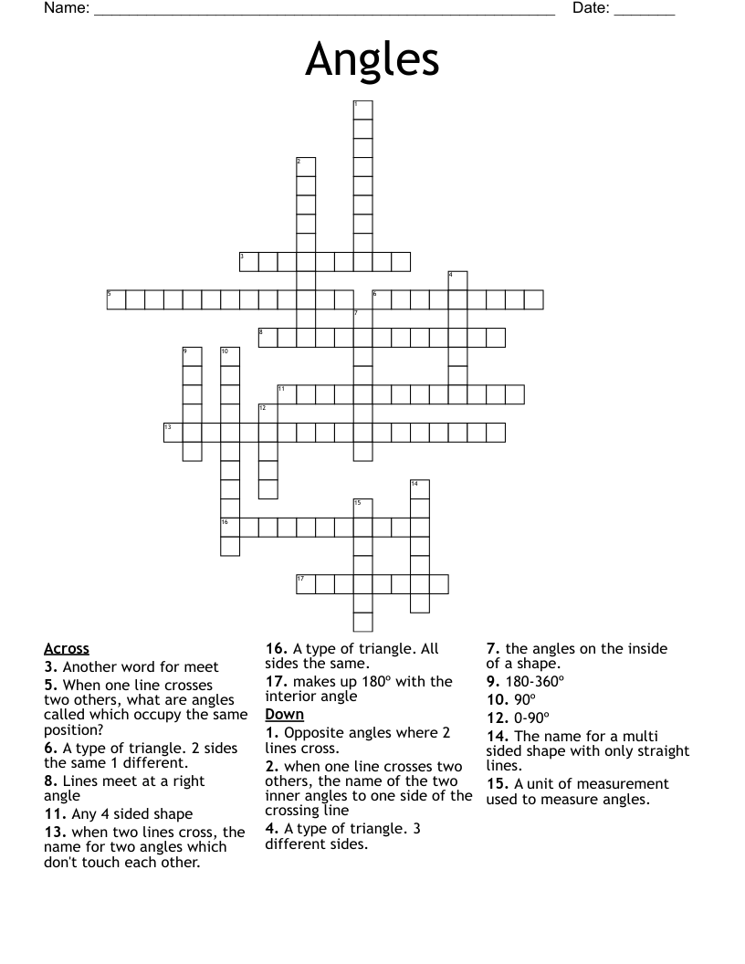 Angles Crossword