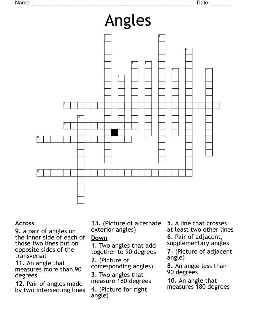 Angles Crossword