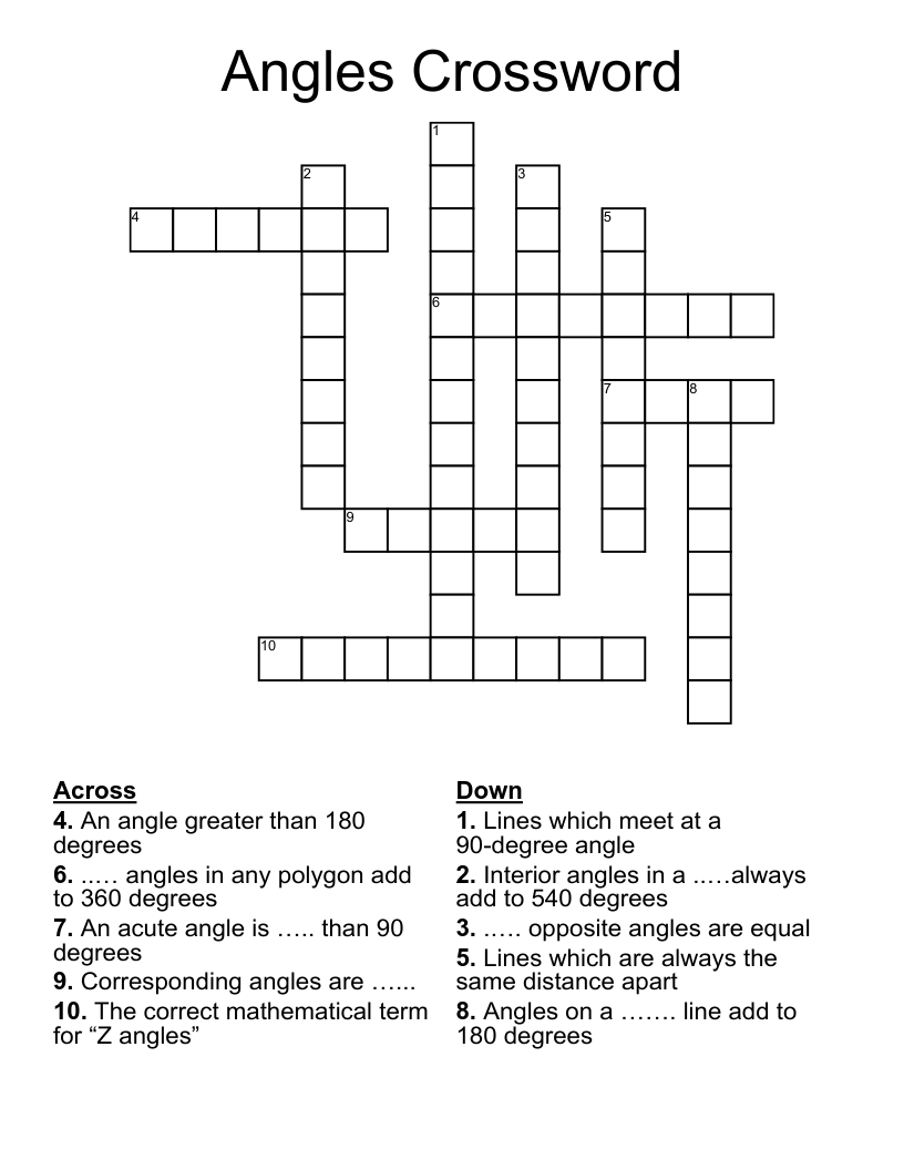 Angles Crossword