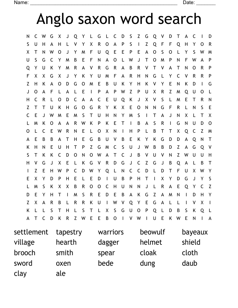 Anglo saxon word search