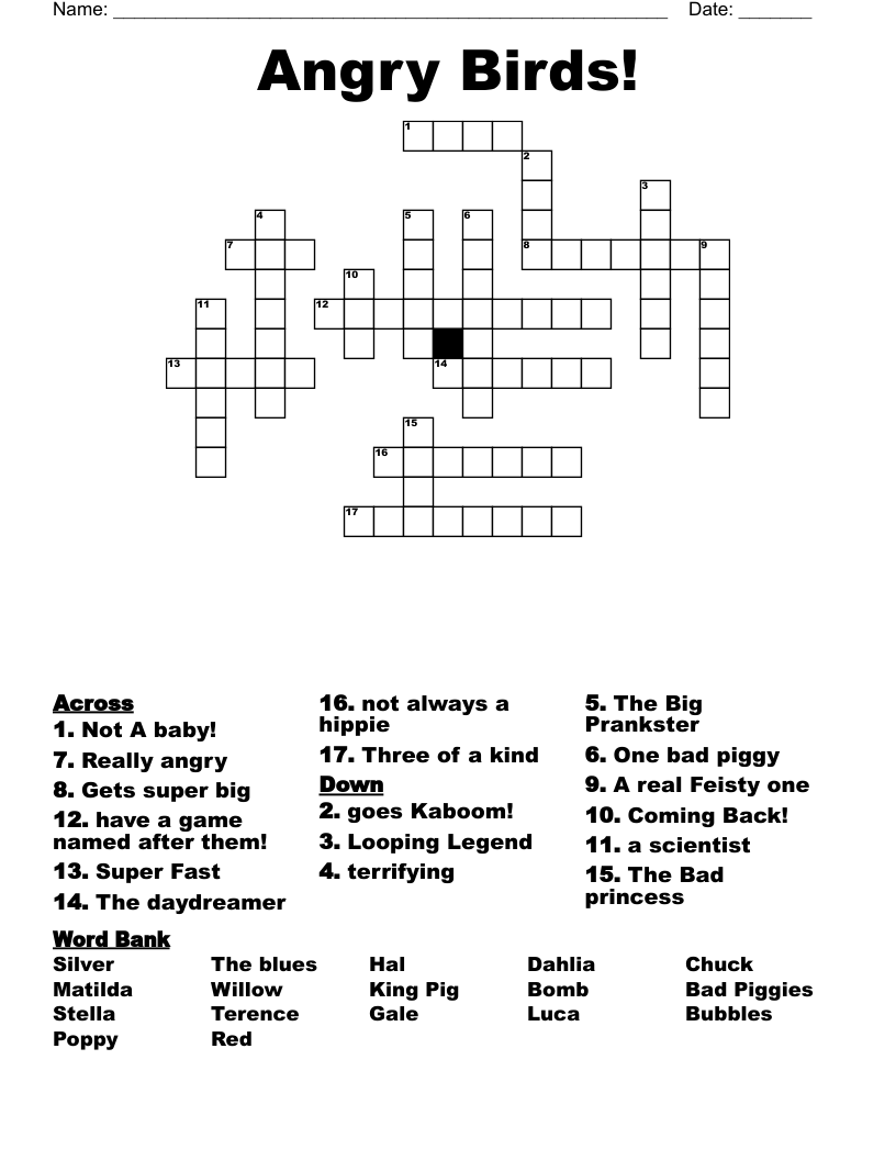 Angry Birds! Crossword