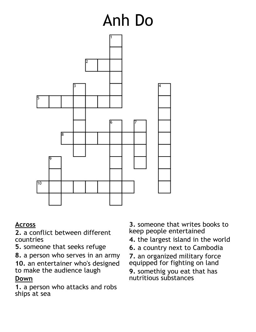 Anh Do Crossword