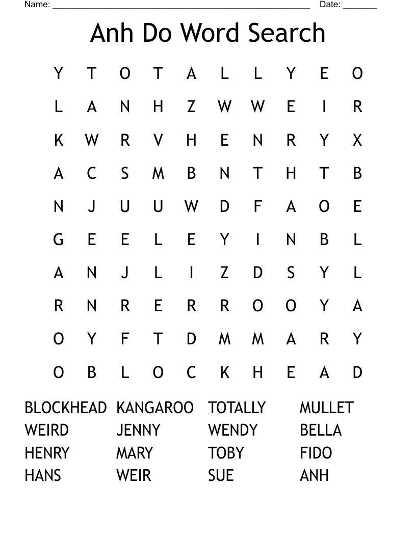 Anh Do Word Search