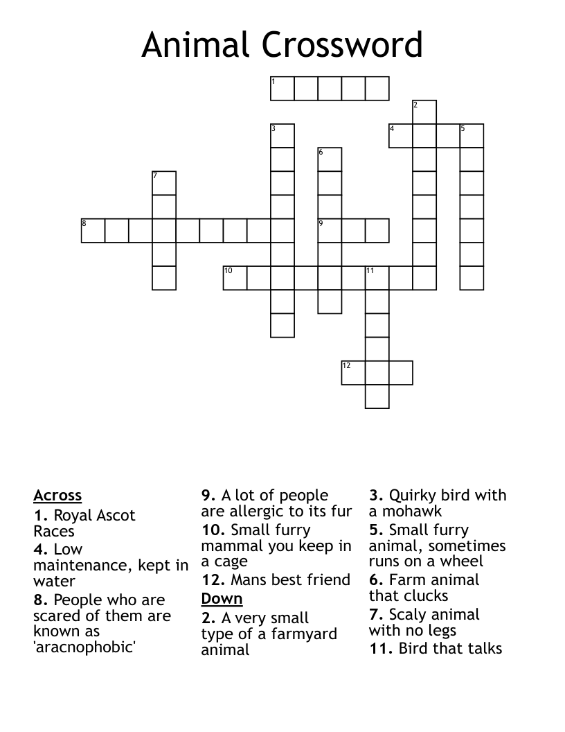 Animal Crossword