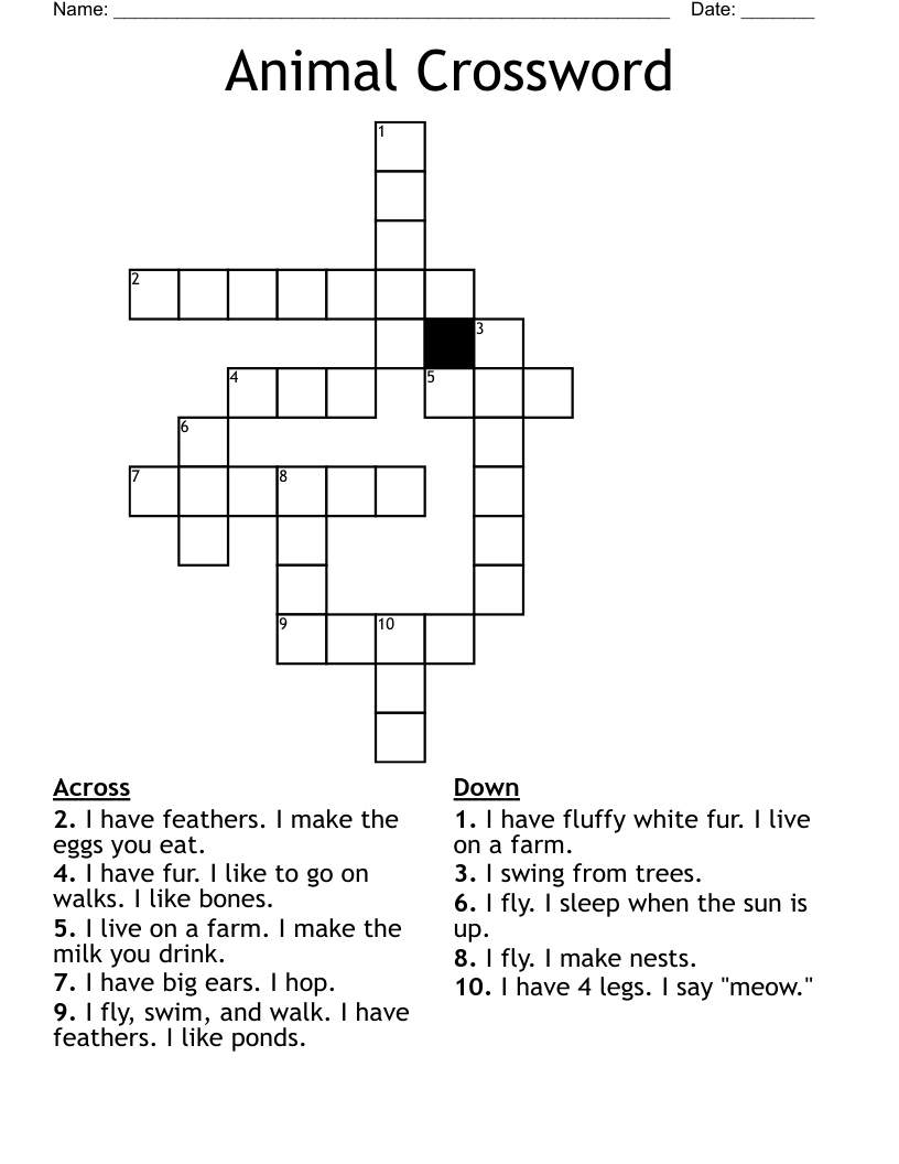 Animal Crossword