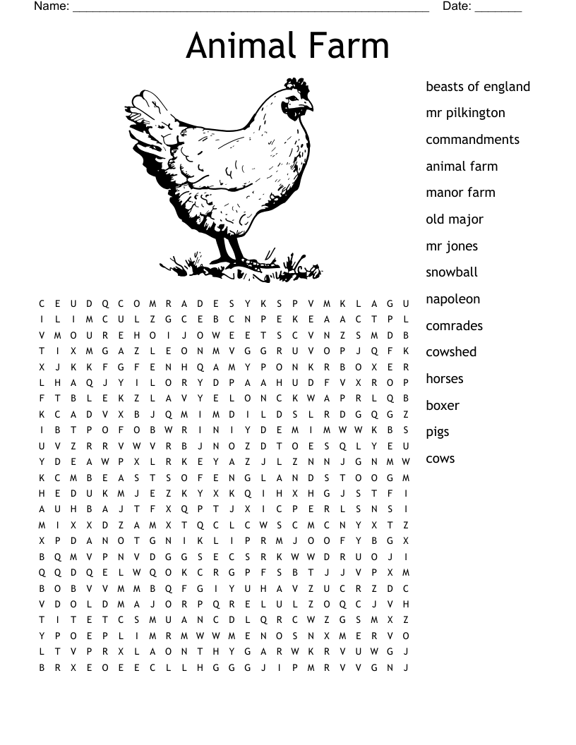 Animal Farm Word Search