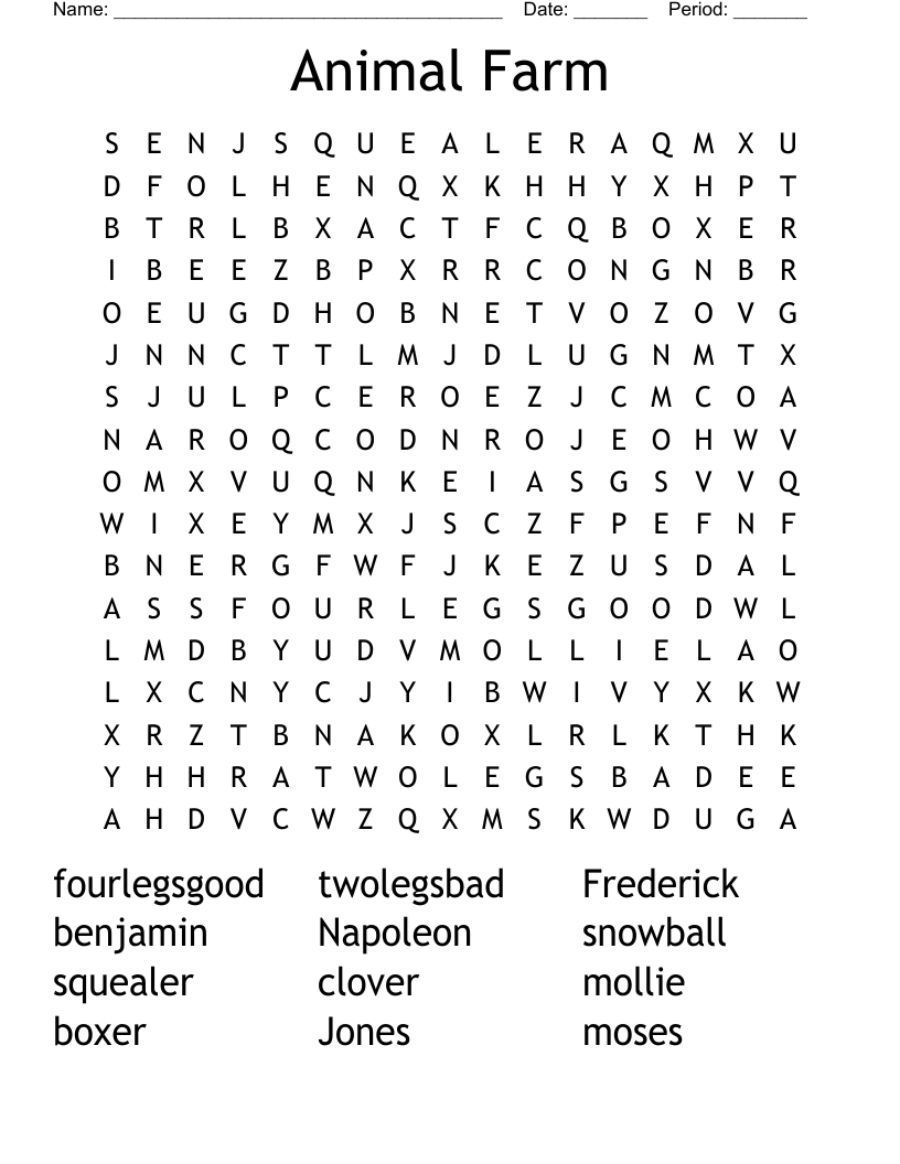 Animal Farm Word Search