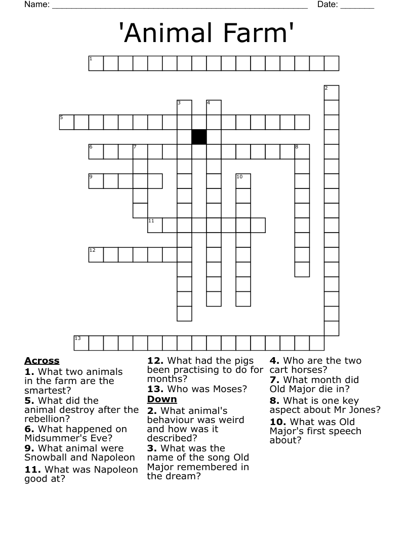'Animal Farm' Crossword