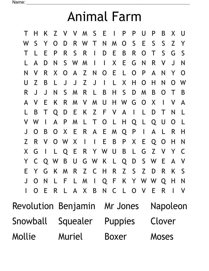 Animal Farm Word Search