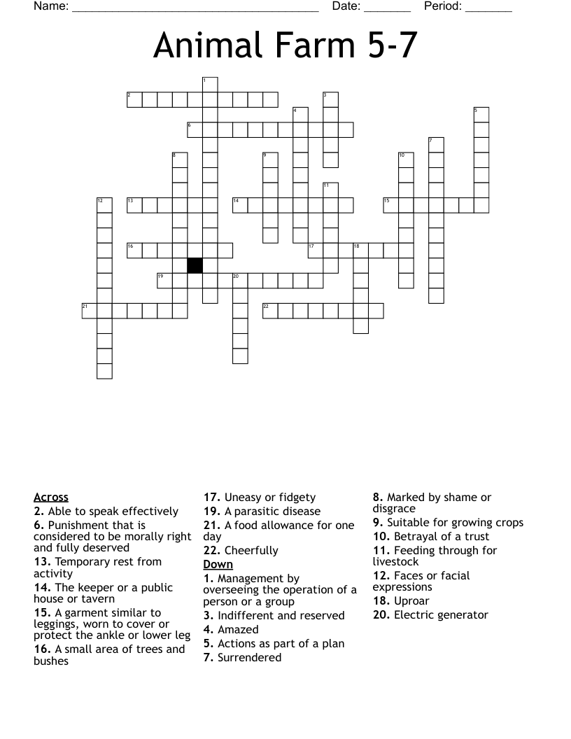 Animal Farm 5-7  Crossword