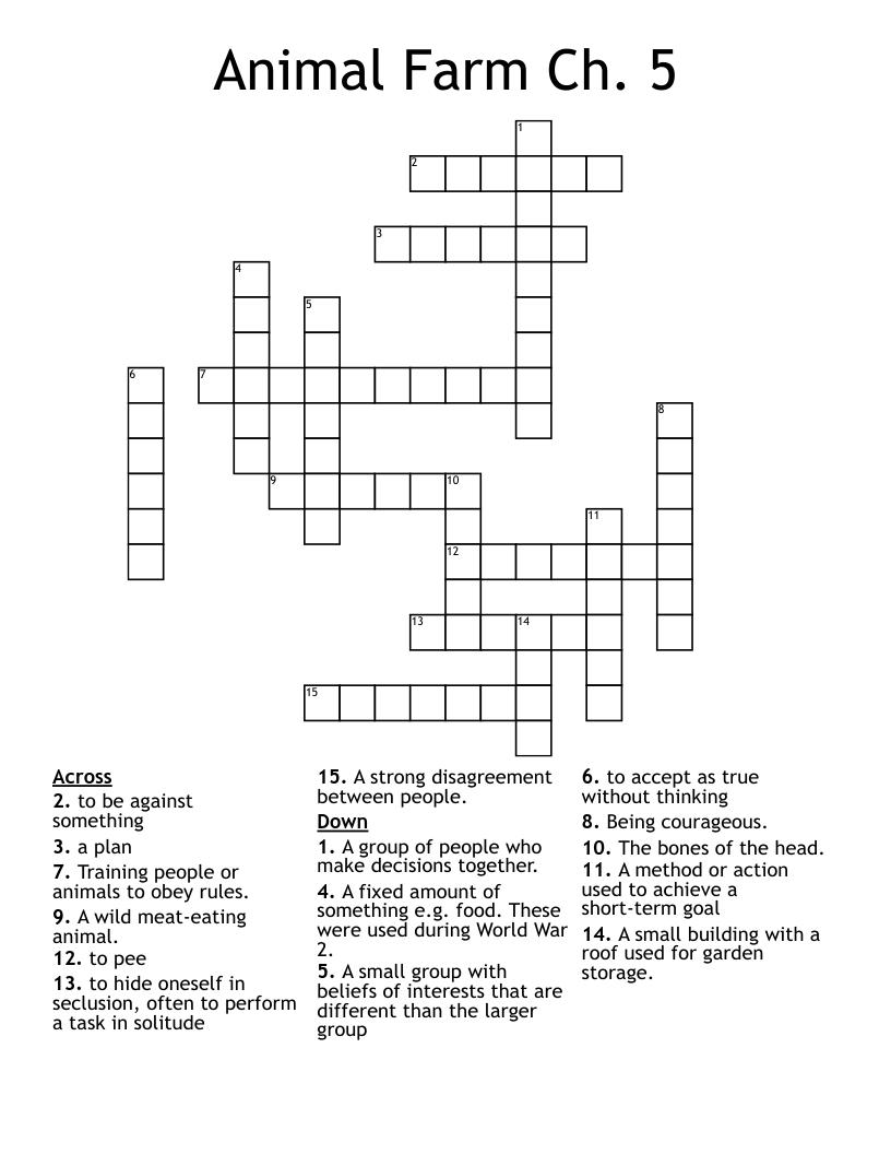 Animal Farm Ch. 5 Crossword