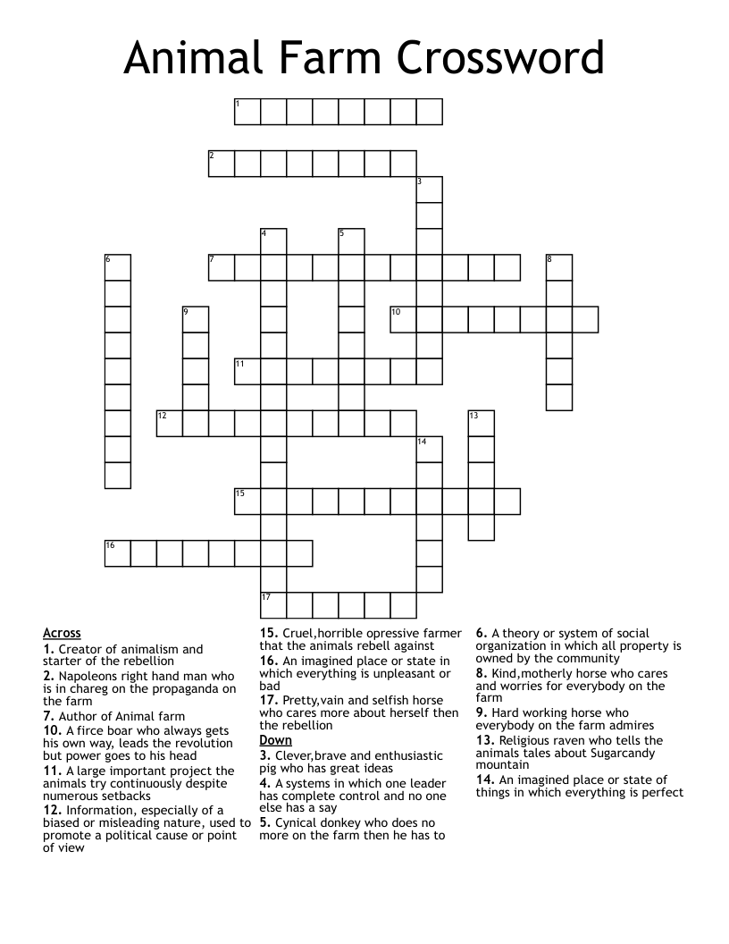 Animal Farm Crossword