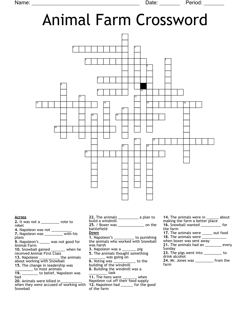 Animal Farm Crossword