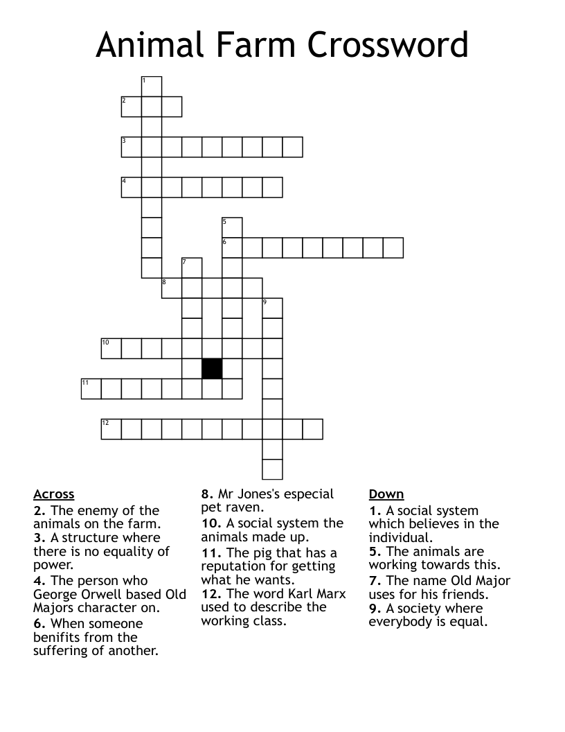 Animal Farm Crossword