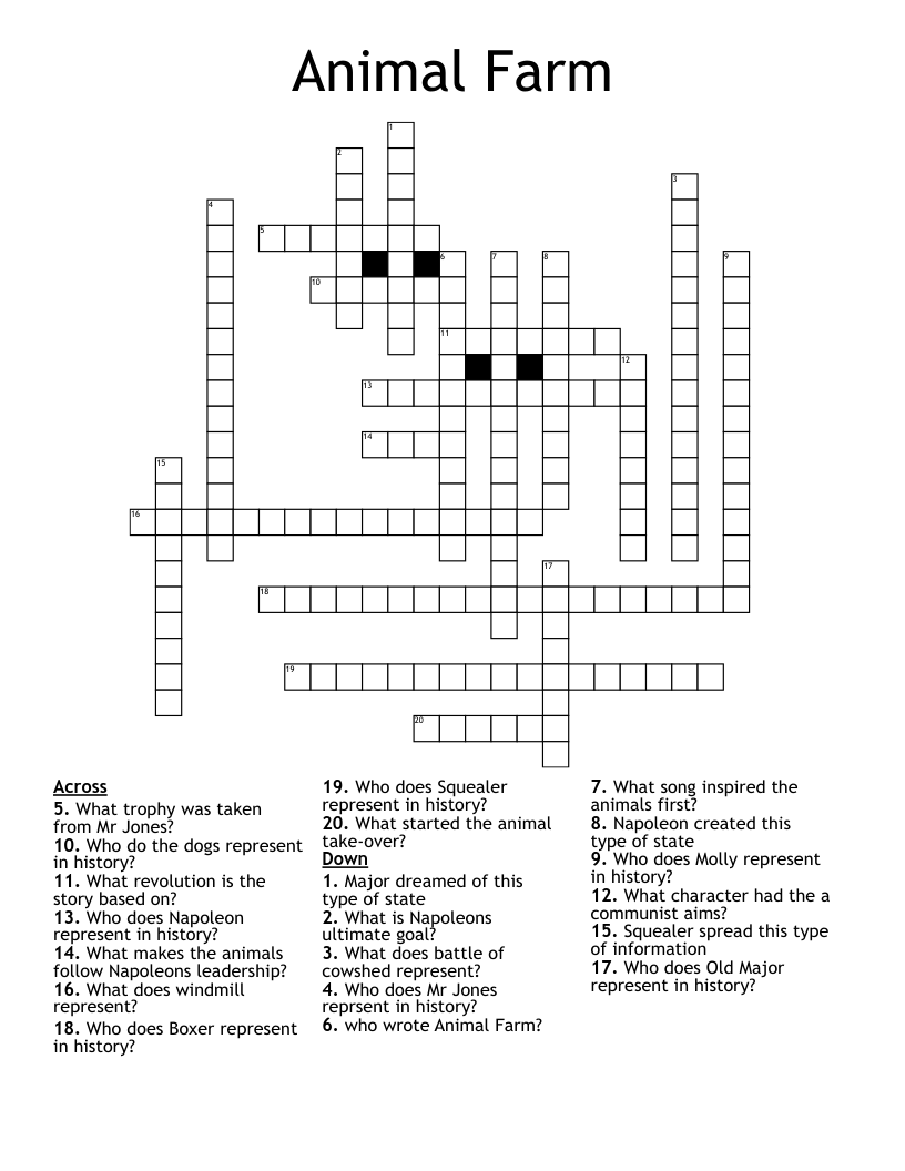 Animal Farm  Crossword