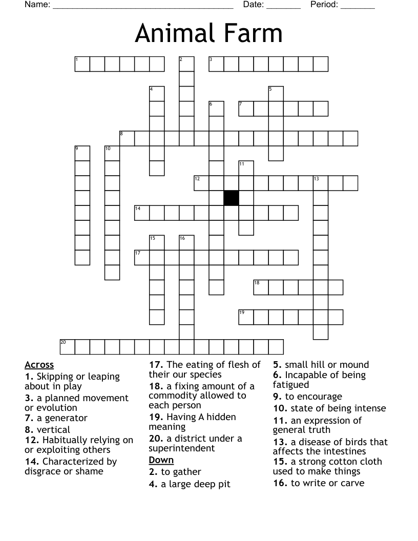 Animal Farm  Crossword