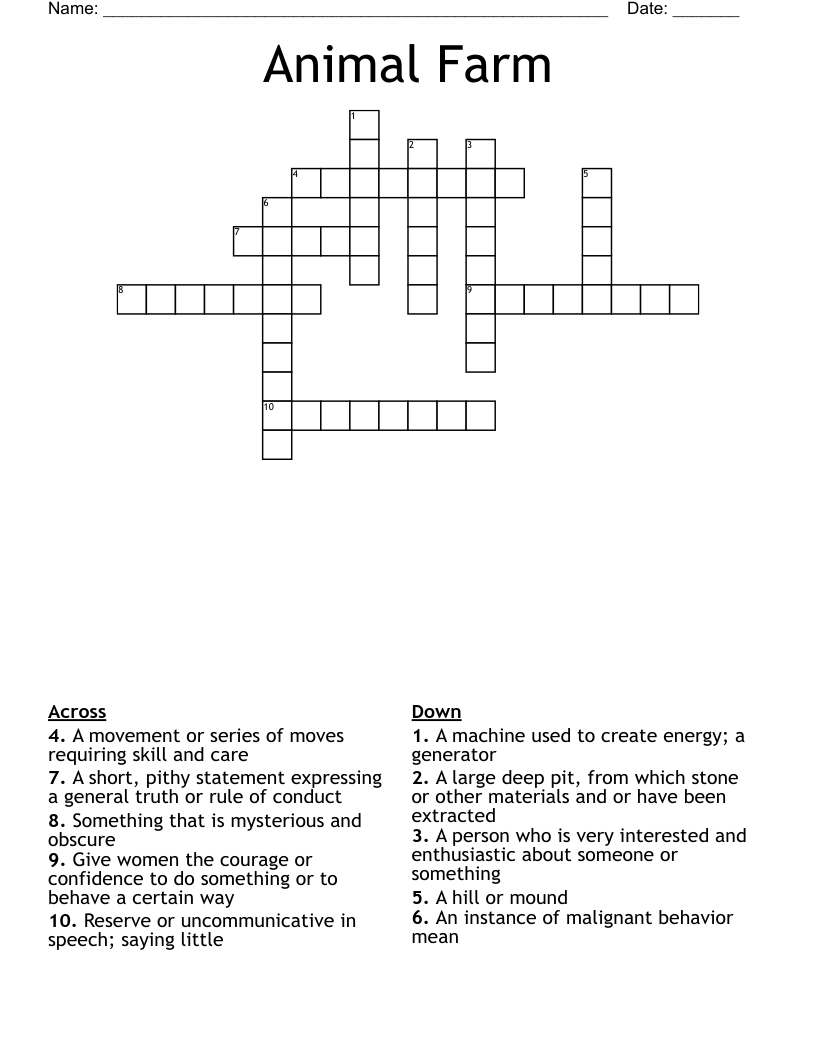 Animal Farm  Crossword