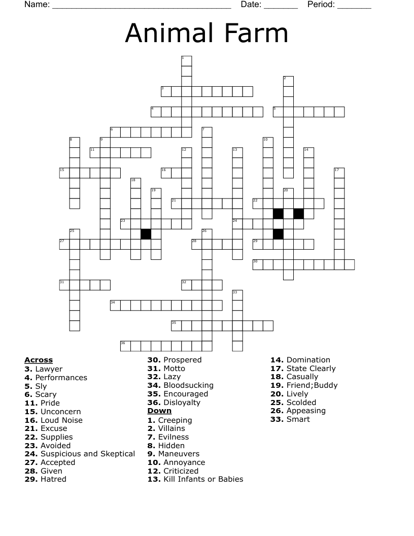 Animal Farm  Crossword