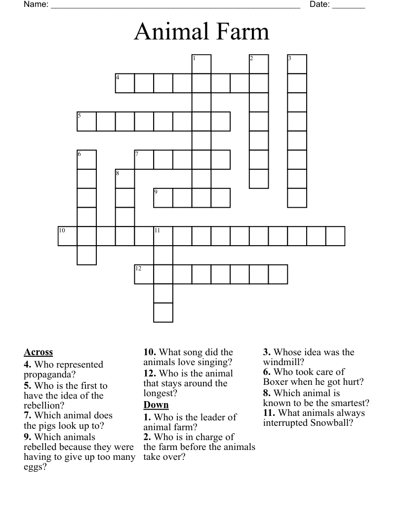 Animal Farm  Crossword
