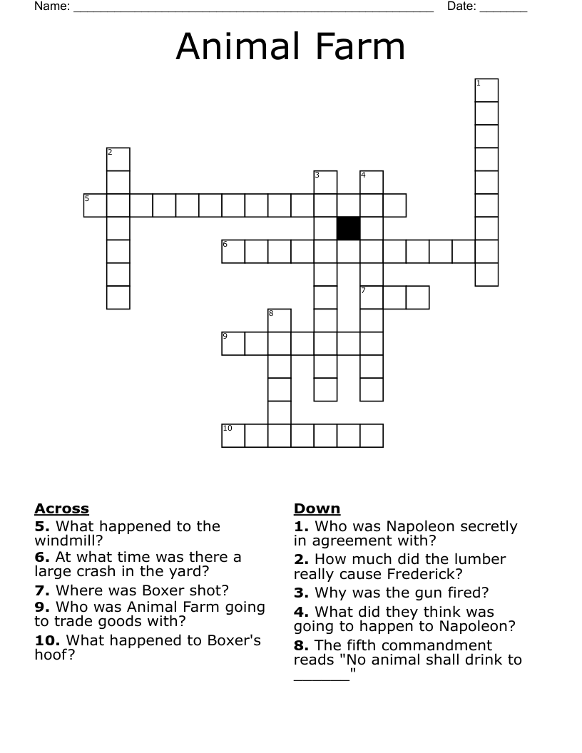 Animal Farm  Crossword